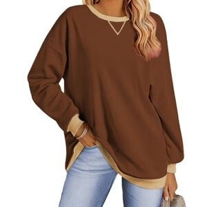 Fantaslook Brown and Tan Women's Sweatshirt